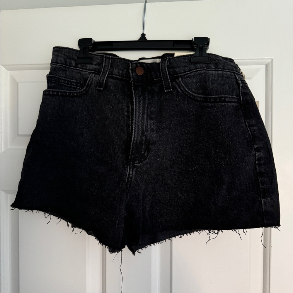 Black distressed high rise jean shorts. Size 6, Universal Thread